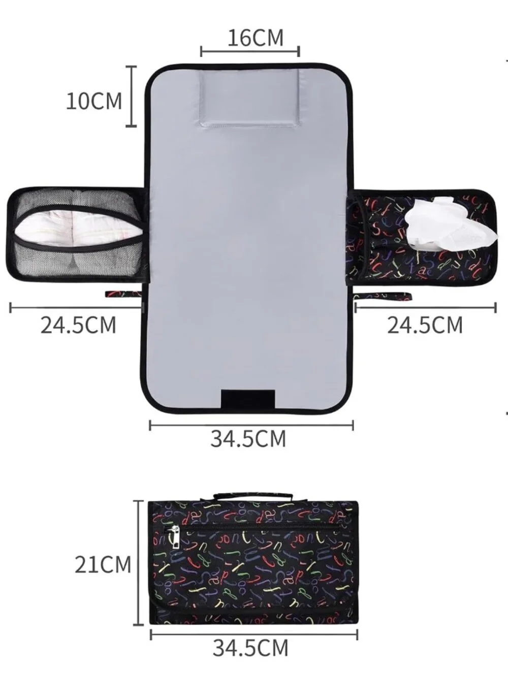 Portable Changing Pad Newborn Boys Girls Nappy Mat Travel Wipe Pocket NEW